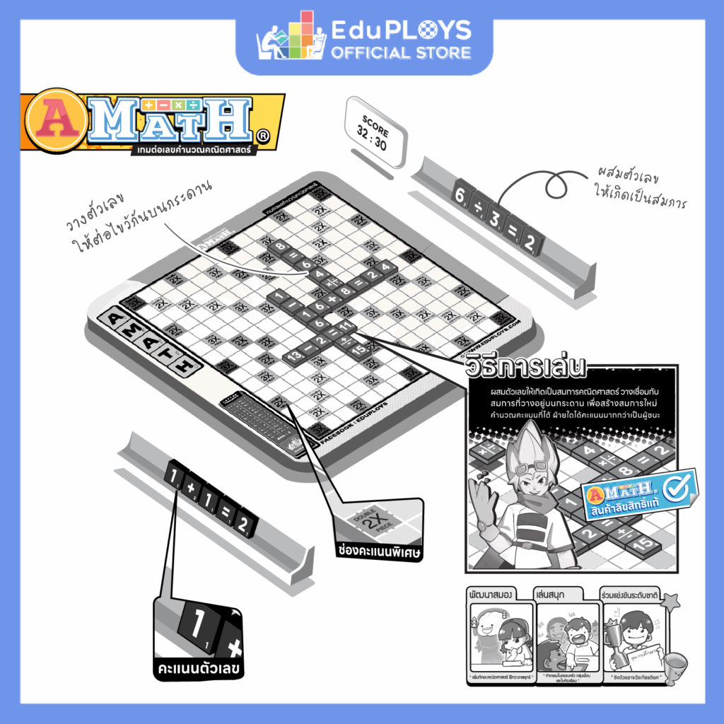 รุ่นอัพเกรด เอแม็ท รุ่นทั่วไป (มัธยม) ชุดมาตรฐาน A-Math เกมต่อเลขคำนวณ ...